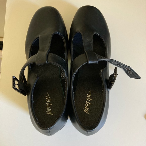 Platform Mary Jane Chunky Heels Black Size 6 - Picture 4 of 4